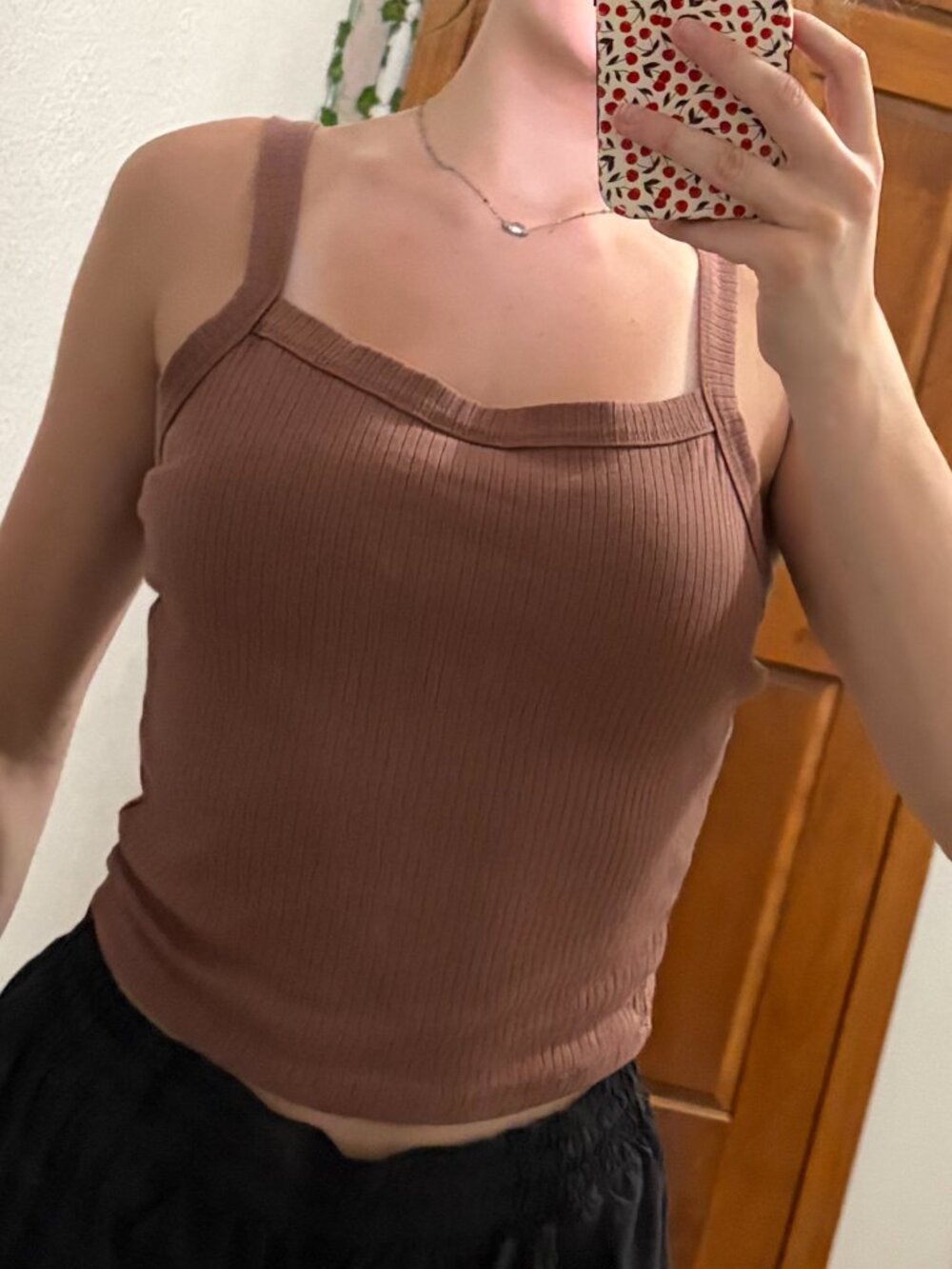 Destined Ribbed Mauve Cropped Tank Top Size Medium